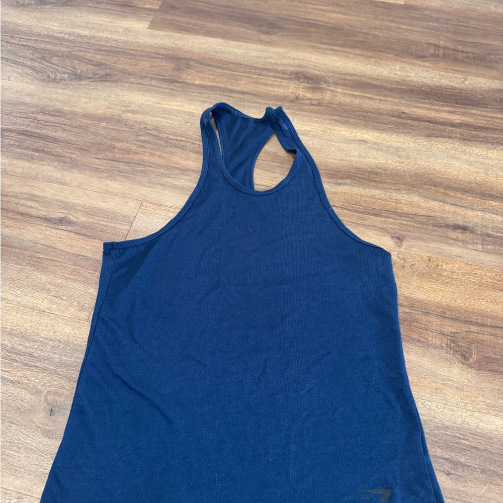2 Gymshark Blue and Black Men's Tank Top - Picture 3 of 4